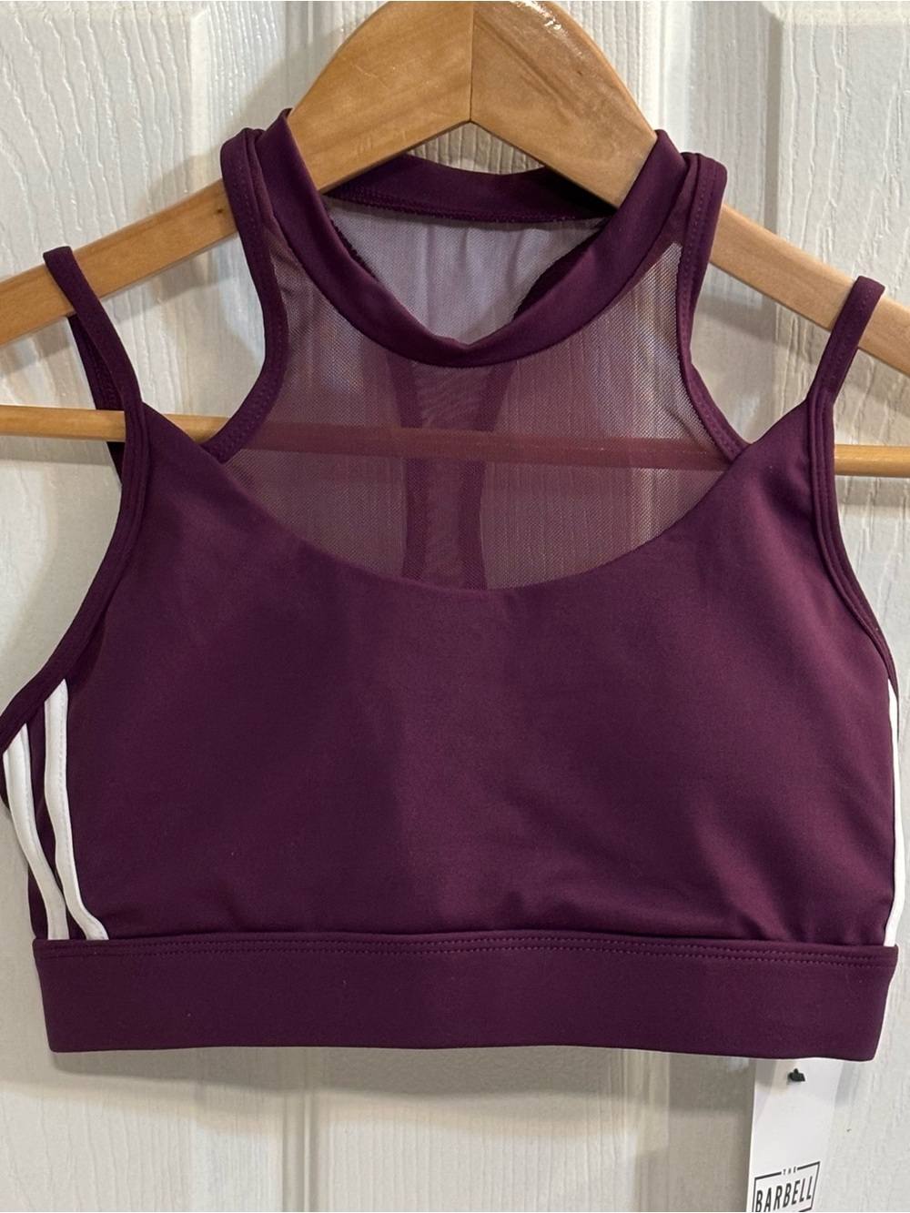 The Barbell Cartel High Neck Mesh Sports Bra XS NWT Retail $53 Maroon